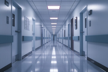 白を基調とした病院の廊下のイメージ