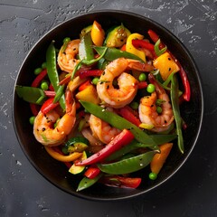 Keto-Friendly Shrimp Bowl with Fresh Veggies
