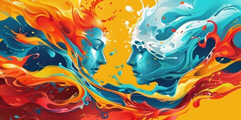 abstract colorful background with water