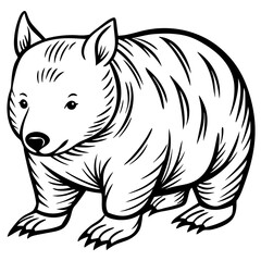  simple line art of a wombat 2 Vector Design and illustration