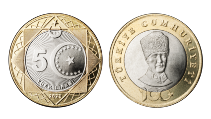 5 Turkish Lira coins