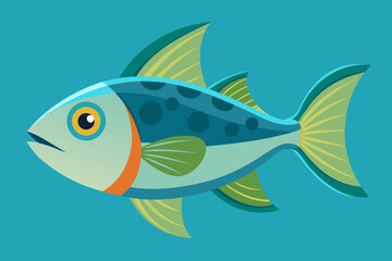  Beautiful colorful fish vector art illustration