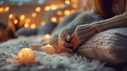 warm ambient light, affectionate touch, fluffy pillows, cozy setting, romantic ambiance, love