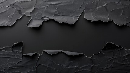 Torn black paper with empty space
