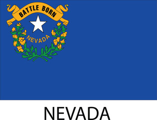 Nevada Flag, United States Flags, Black and White Image, Vector Image, Editable illustration, Geography, Learn US Flags