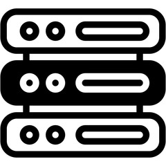 Vector Icon Database, Server, Storage, Hosting, Network, Multimedia, Technology