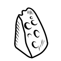 Cheese graphic black white isolated food sketch illustration vector
