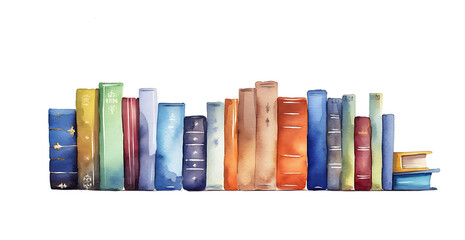 Cute minimalistic watercolor painted books.