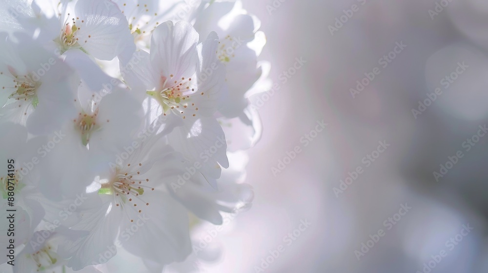 Sticker A detailed view of a bouquet of white flowers, ideal for use in decorative or editorial contexts