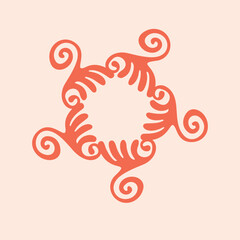 Peach fuzz botanical texture vector motif with color of the year two tone effect. Soft fresh modern design for hand drawn illustration. 