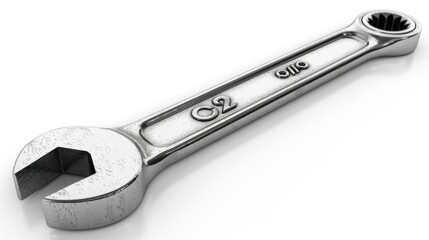 Shiny Wrench Isolated On White Background