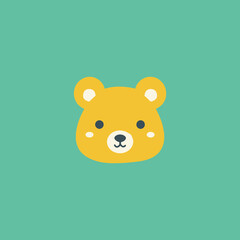 cute bear head animal logo vector illustration template design