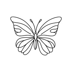 one continuous line butterfly animal vector illustration template design