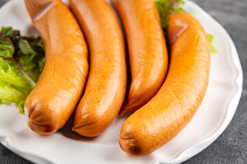 vegetarian sausages vegan food vegetable protein soy and tofu fresh meal food snack on the table copy space food background rustic top view