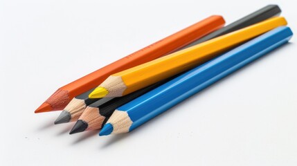 Vivid pencils on a white background