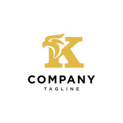 Letter K Head Eagle elegant logo icon vector template
