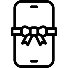 Vector Icon Smart Phone, Gift, Happiness, Mobile, Present, Ribbon