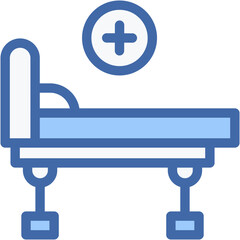 Vector Icon Hospital Bed, Hospital, Bed, Healthcare and Medical, Furniture And Household, Health Clinic