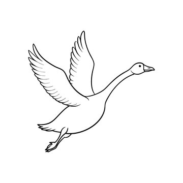 recommend clip art: Beautiful duck silhouette vector illustration.