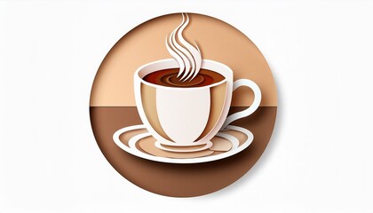 Obraz premium Coffee Cup Icon with Heart on White Background