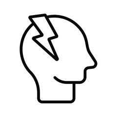 Lightbolt with human mind, concept icon of brainstorming in trendy style