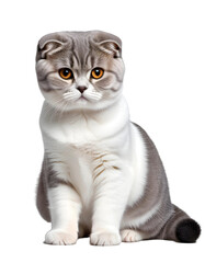 Obraz premium Cute cat sitting (transparent background) PNG with alpha channel. お座りしているかわいい猫(背景透過)アルファチャンネル付PNG