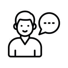 A male avatar with chat bubble showing concept vector of customer chat