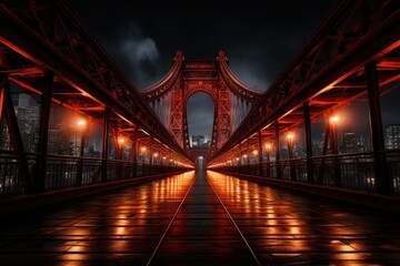 Fototapeta premium Expressionist Bridge a vibrant journey of colors and intense emotions, generative IA