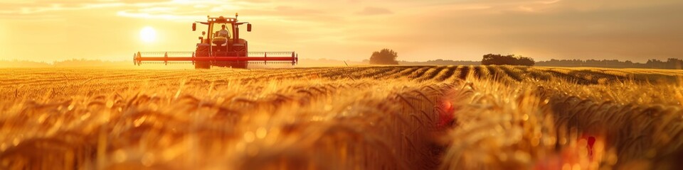 Fototapeta premium Agriculture, panoramic view of vertical farms: In high-cost vertical farms, capture the moments of precise operations using high-precision positioning in farmland, such as sowing and irrigation, best-