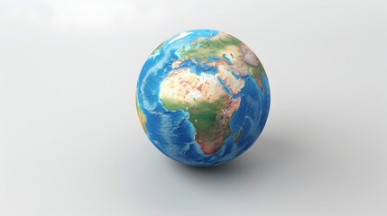 Classic Isometric Globe on Clean White Background 3D Rendering