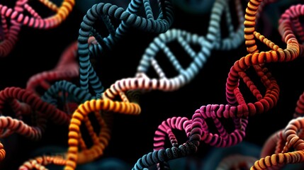 Fototapeta premium Seamless DNA Strands Pattern for Genetics and Biology Education