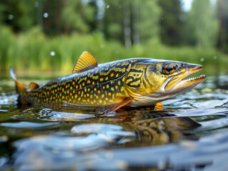 Fototapeta premium Brook Trout Swimming in a Forest Stream