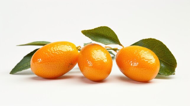 Nagami Kumquat fruit on white background