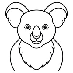 Koala head line art vector illustration - perfect for cartoons, clipart, and print designs.