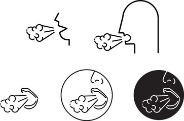 Allergy symptoms icon, vector illustration