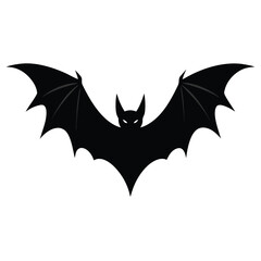 Fototapeta premium Halloween Bat Silhouette Vector Illustration on white background