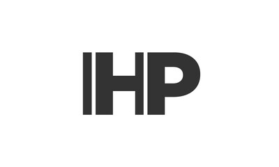 IHP logo design template with strong and modern bold text. Initial based vector logotype featuring simple and minimal typography. Trendy company identity.