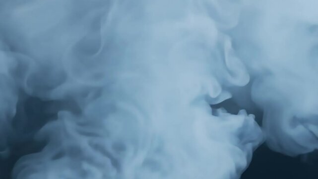 Smoke Steam Rising on Black Background