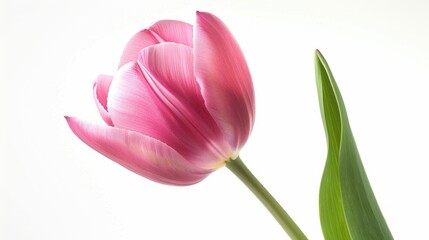 Pink tulip isolated on white background