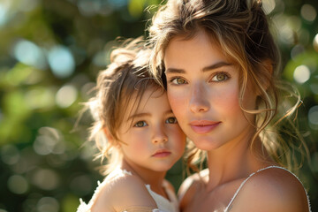 young mother and daughter