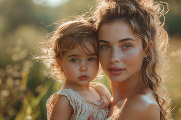 young mother and daughter