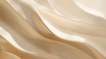 Obraz premium Close-Up of Soft, Smooth, Draped Fabric in Creamy Beige and White Tones