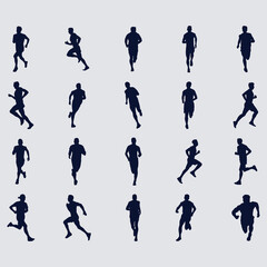 
Running Man Silhouette Set Collections