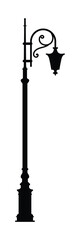 Victorian street lamp silhouette illustration. Vintage lamp, european style, arabian lantern.
