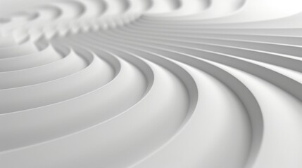 Naklejka premium Abstract White Curved Lines 3D Render