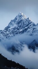 Obraz premium Abstract Natural Landscape Wallpaper Featuring Meili Snow Mountain: Capturing the Beautiful Seasonal Changes in Nature's Abstract Art, Perfect for Mobile and Computer Backgrounds, AI-Generated High-Re