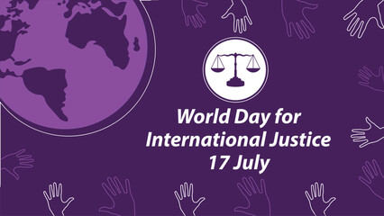 World Day for International Justice vector banner design illustration