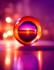 sleek purple magic orange glass ball three-dimensional blast burst effect explosion flames flash globe glow gold