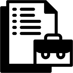 Fototapeta premium Vector Icon Work, Career, Portfolio, Employee, Briefcase