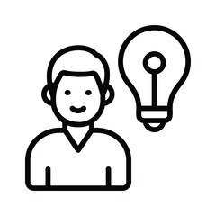 A man with light bulb showing innovative thinking modern concept vector